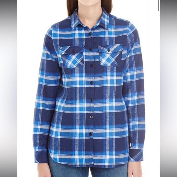 Burnside Target Flannel Long Sleeve Button Down Womens Size Small - Picture 1 of 16